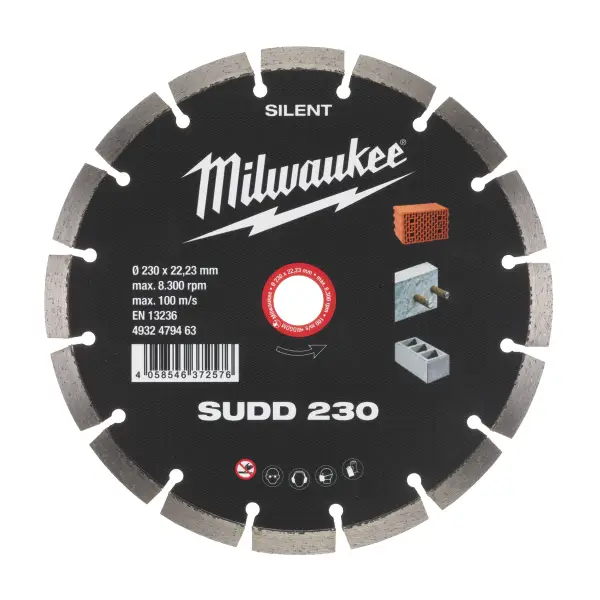 Milwaukee SUDD 230 x 22,23 x 3,0 mm Diamantschijf - Premium Silent - 4932479463