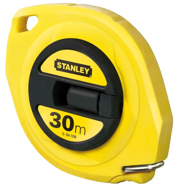 Stanley 30m 9,5mm Landmeter Staal - gesloten kast - 0-34-108