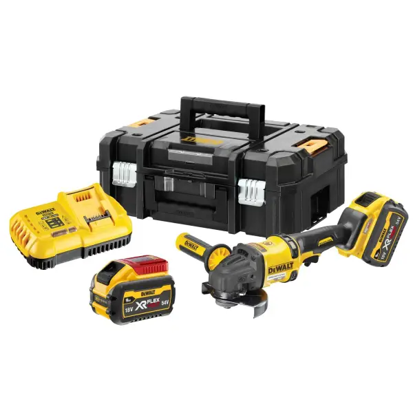 DeWALT DCG418X2 Accu Haakse Slijper 125mm 54V XR FlexVolt 9,0Ah in TSTAK
