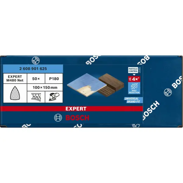 Bosch K180 100x150mm M480 schuurnet universeel (50 stuks) - Professional EXPERT - 2608901625
