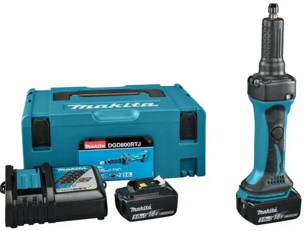 Makita DGD800RTJ Accu Rechte slijper 18V 5.0Ah in Mbox