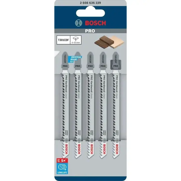 Bosch Hardwood clean Decoupeerzaagblad (5 stuks) - Professional T301CDF PRO - 2608636229