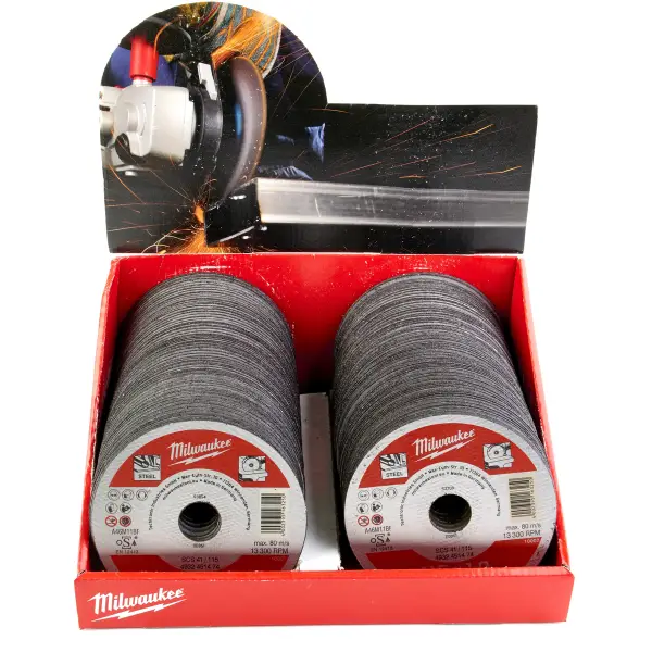 Milwaukee SCS 41/115 Metaaldoorslijpschijf Baliedisplay (200 stuks) - 4932451475