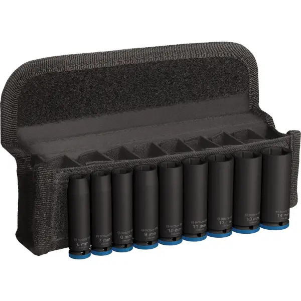 Bosch 9-delig 1/4" Professional PRO Impact krachtdoppenset lang - 2608003035