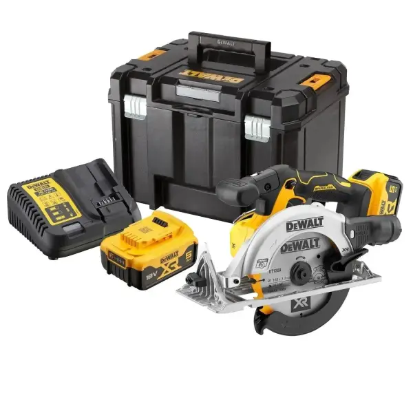 DeWALT DCS565P2 Accu cirkelzaag 165mm 18V XR 5.0Ah in TSTAK