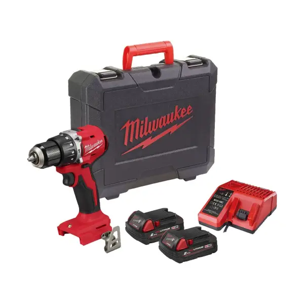 Milwaukee M18 BLPDRC-202C Compacte accu klop-/schroefboormachine 18V 2.0Ah in koffer - 4933492822
