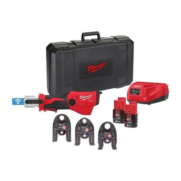 Milwaukee M12 ONEHPT-202C TH-Set FORCE LOGIC™ Accu hydraulische perstool 12V 2.0Ah in koffer - 4933481036