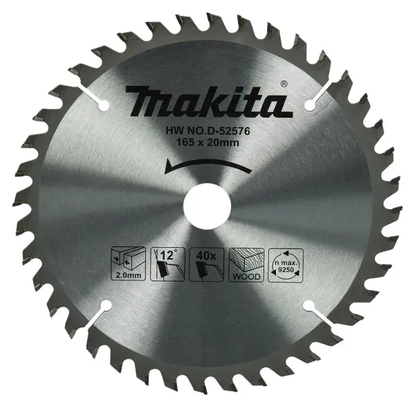 Makita Ø 165mm Asgat 20mm 40T Cirkelzaagblad voor Hout | Standaard - D-52576