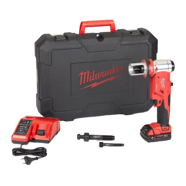 Milwaukee M18 HKP-201C Accu Hydraulische Ponsmachine FORCE LOGIC™ 18V 2.0Ah in koffer - 4933451202