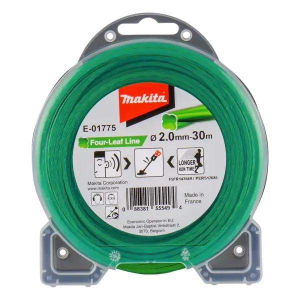 Makita 2,0x30 Klaverbladvormig maaidraad meter groen - E-01775